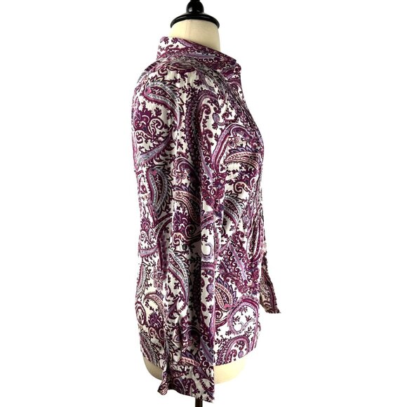 Charter Club Paisley Button Down Blouse, Women's Size 16W - Picture 2 of 11